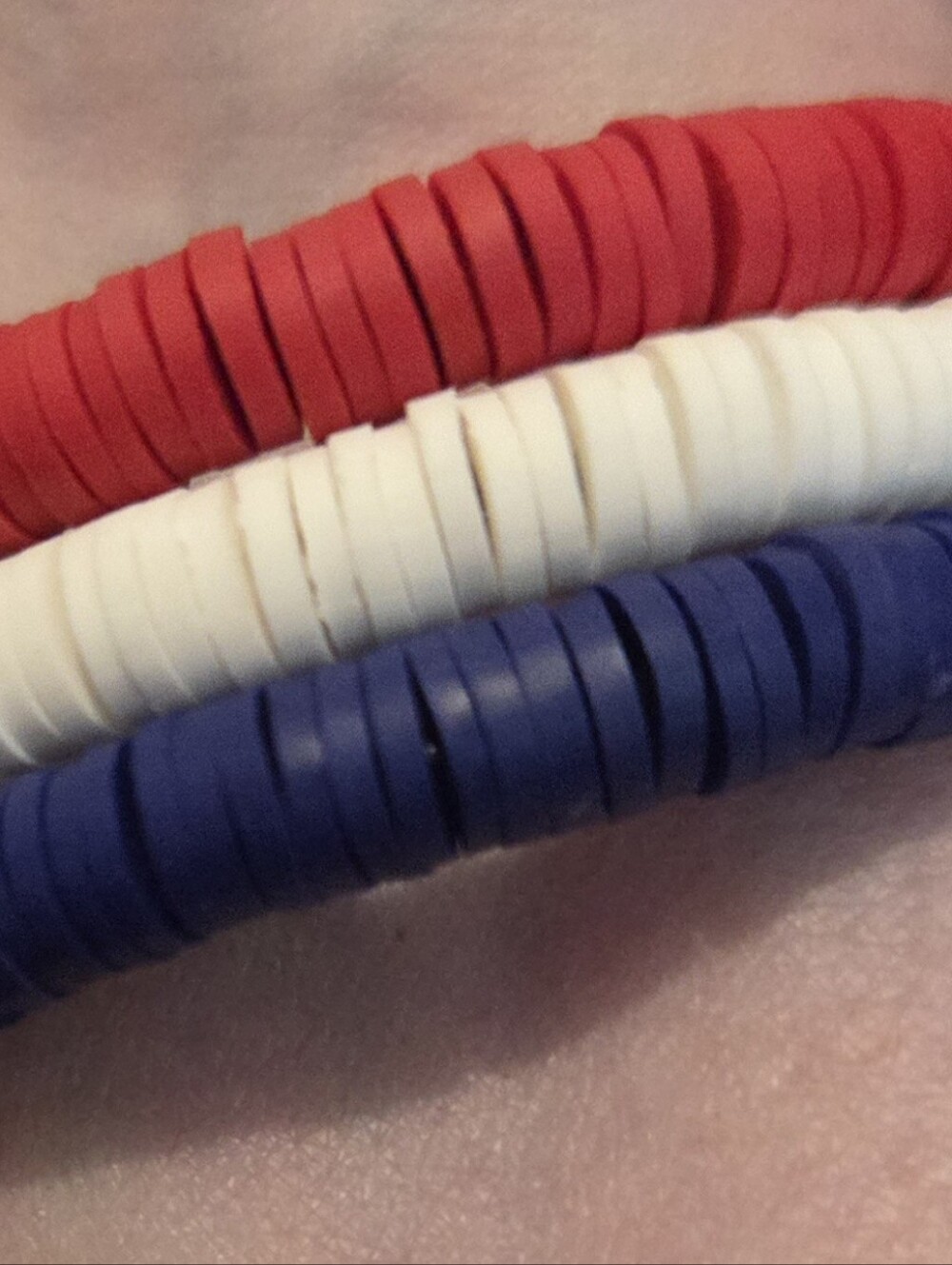 Stacked Red White and Blue Beaded Wrap Bracelet
